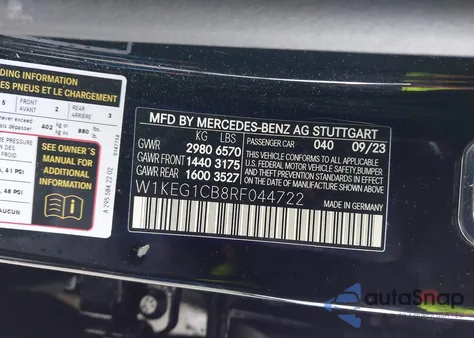 2024 Mercedes-Benz Eqe 350 4Matic из США, поврежденный, VIN W1KEG1CB8RF044722